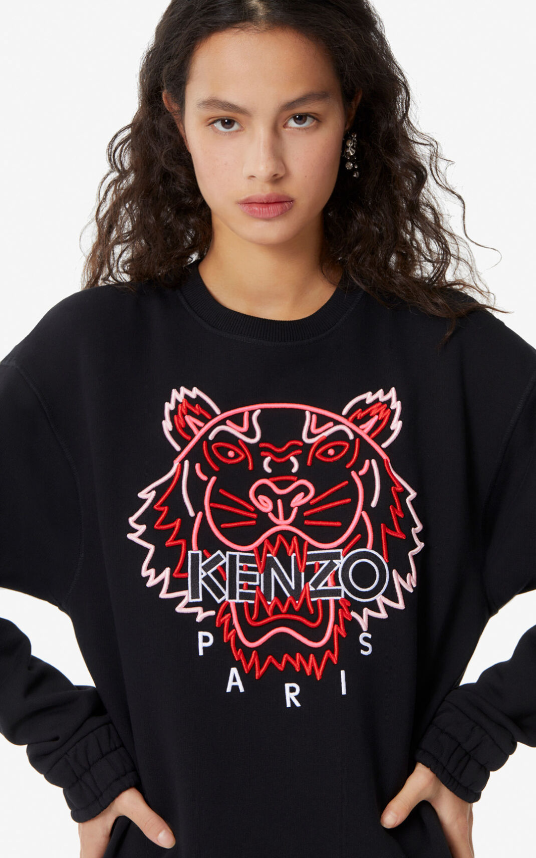 Kenzo Neon 虎 スウェット レディース 黒 - HVXBFU951